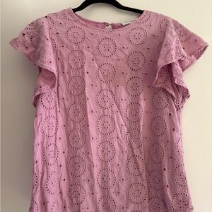 Pink Eyelet Women's Top